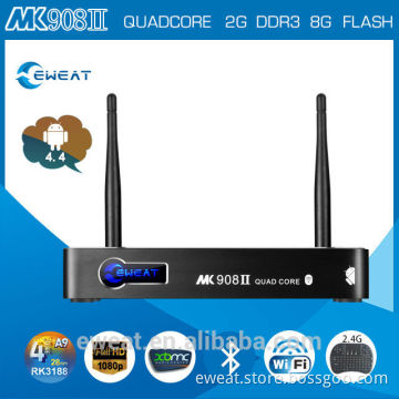 2014 newest MK908II bluetooth mini pc RK3188 2G RAM/8G Flash XBMC double antenna wifi quad core android 4.4.2 smart tv box